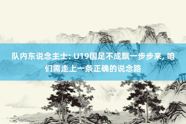 队内东说念主士: U19国足不成飘一步步来, 咱们需走上一条正确的说念路