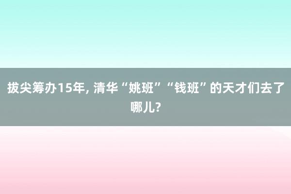 拔尖筹办15年, 清华“姚班”“钱班”的天才们去了哪儿?