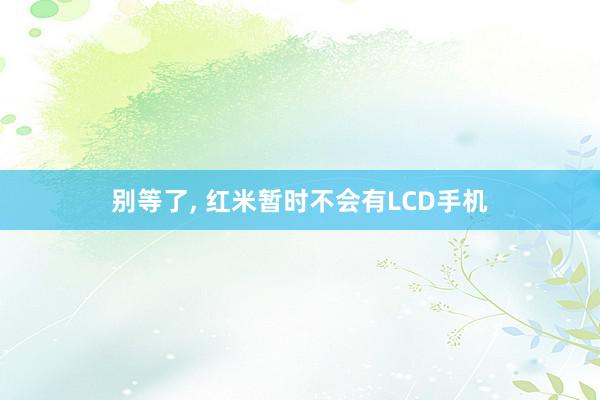 别等了, 红米暂时不会有LCD手机