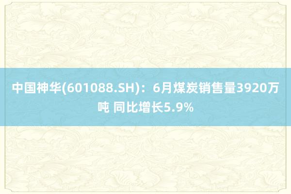 中国神华(601088.SH)：6月煤炭销售量3920万吨 同比增长5.9%