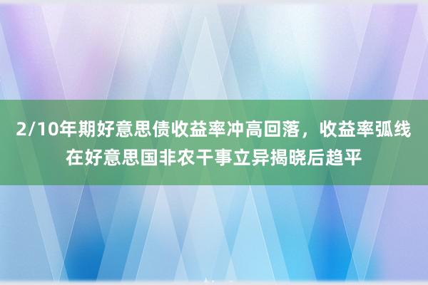 2/10年期好意思债收益率冲高回落，收益率弧线在好意思国非农干事立异揭晓后趋平