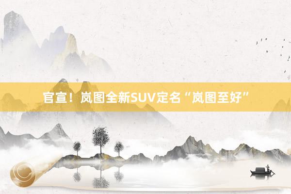 官宣！岚图全新SUV定名“岚图至好”